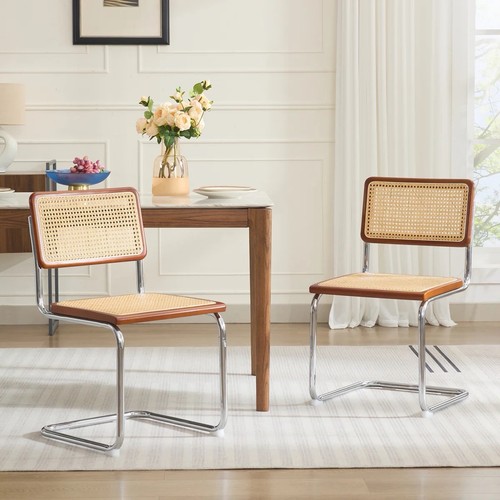 Set walnut cane rattan - of, cane/rattan