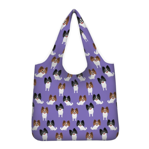Papillon dog foldable tote bag - tote,