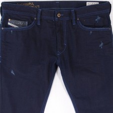 Mens Diesel THANAZ 0601K Slim Skinny Blue Jeans W34 L36