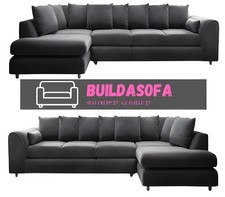 XXL PLUSH VELVET L-SHAPED CORNER SOFA SET LEFT / RIGHT HAND 4/5 SEATER UNIVERSAL