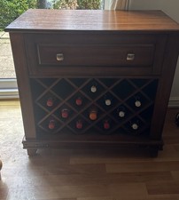 Oak Solid Wood Wine Cabinet Storage Bottle Rack Cupboard | removable bottle rack