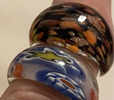 2 x  Murano style Glass Rings