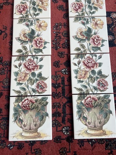 Victorian fireplace tiles set - fireplace,