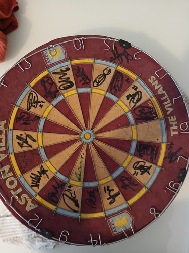 Aston villa signed dartboard - villa,