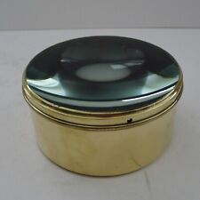 Large English Antique Brass Desk Magnifying Glass / Paperweight c.1910