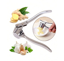 Stainless steel garlic crusher - steel,