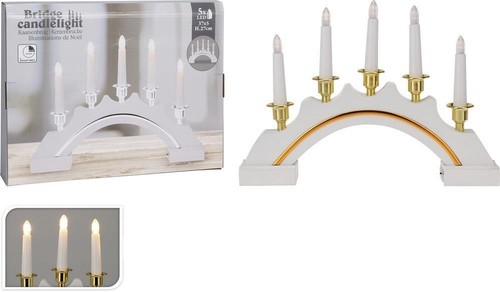 Candle bridge wood 5led - candle,