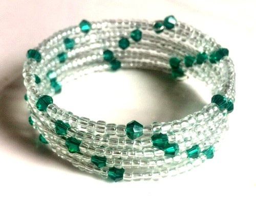 Dark green coloured bicone - coloured,