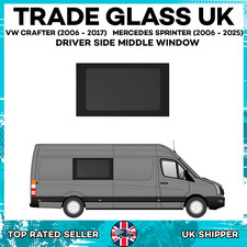 VW Crafter LWB Driver Side Fixed MIDDLE Window 06 -17
