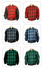 Mens Checked Padded Jacket Lumberjack Flight Bomber Winter Outdoor Work Coat Top