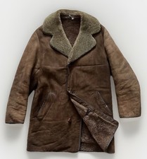 MORLANDS SHEEPSKIN COAT MEN TIPPED SINGLE BREASTED BROWN SIZE 38 40