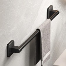Black Towel Rail Wall Mounted 40CM Hand Towel Holder Towel Bar Bathroom Kitchen