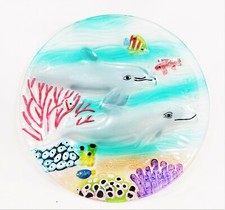 Dolphins Fused Glass Hand