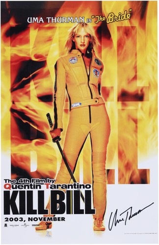 Uma thurman autographed kill - thurman,