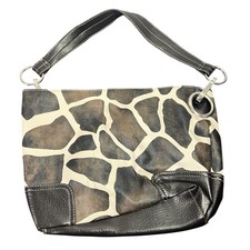 Vintage giraffe print faux - print,