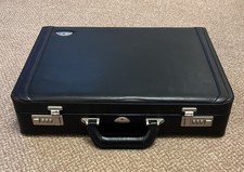 Samsonite Attaché Brief Case with Combination Locks Black Vinyl Faux Leather VGC
