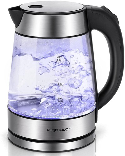 Glass teapot with boil - with,