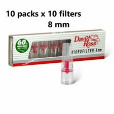 10 DAVID ROSS SLIM 8 MM TAR FILTERS FOR ROLLUPS. TAR CATCHER FOR LARGE TIPS