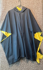 PVC Rain Poncho Navy Yellow