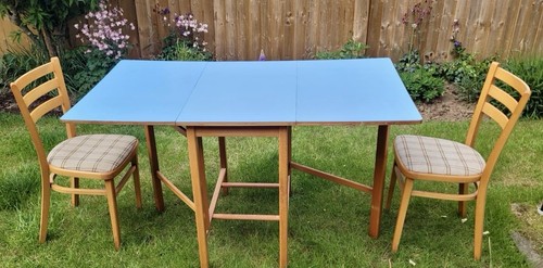 Retro blue formica drop - retro, leaf