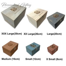 Personalised Large Wooden Keepsake Boxes Painted Engraved Small Wood Gift Box