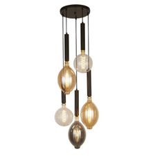 Ceiling Cluster Pendant 5 Light Black Multi Bulb Modern Dulwich READ DESCRIPTION