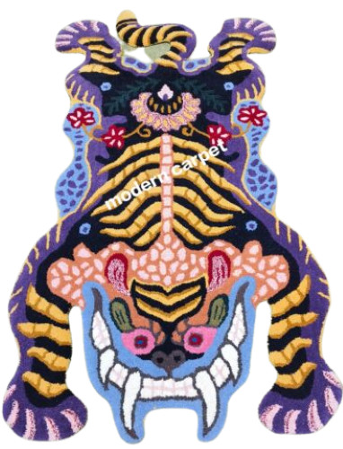 Tibetan tiger rug hand tufted - tiger,