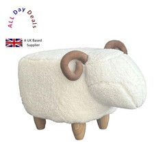 Sheep  foot stool Luxurious Fabric  Footstool Part Assembled Off white