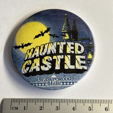 Vintage Collectible pin badge Haunted Castle Pleasurewood Hills Theme Park  