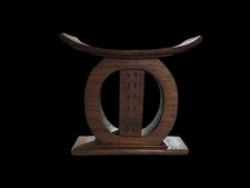 A Large Solíd Vintage Wood Carved Ashanti Stool Ghana West Africa