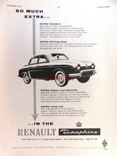 RENAULT 'Dauphine' Saloon 1957 Motor Car Print #2 - Original Auto Advert