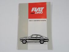Original Fiat Dino Coupe 2.0 Owner’s Manual Handbook