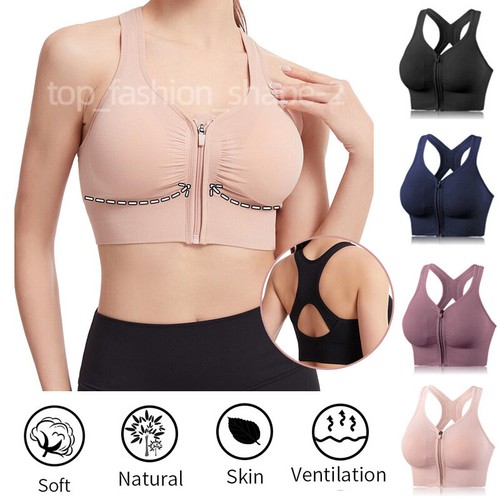 Women zip front sports bra - zip,