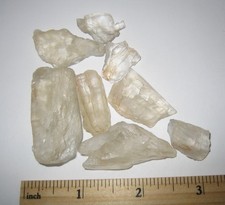 8 RARE SMALL NATURAL ROUGH GOLDEN 0.6"- 1.5" GEM PETALITE CRYSTALS BRAZIL 53g *3