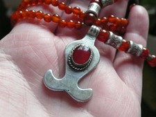 Vintage Carnelian Agate and Silver Necklace