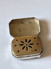 George III Curved Silver Gilt Vinaigrette Birmingham 1790 Samuel Pemberton