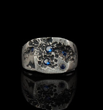 Blue Sapphire Mens Signet