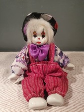 Vintage Clown Doll Ceramic China Hands & Feet & Head 8" Tall - Paperweight 