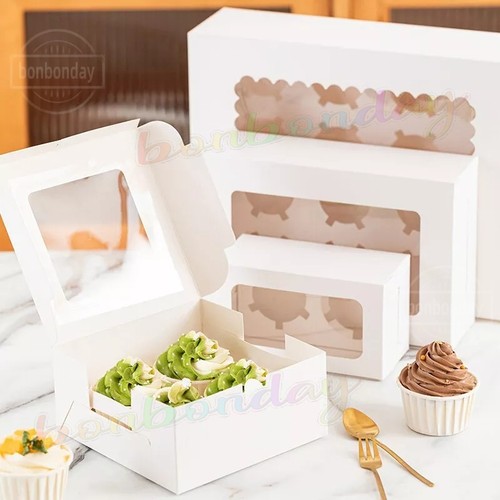 100pack windowed cupcake boxes - windowed,
