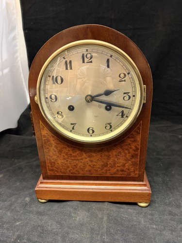 Vintage mahogany mantel clock - mahogany,