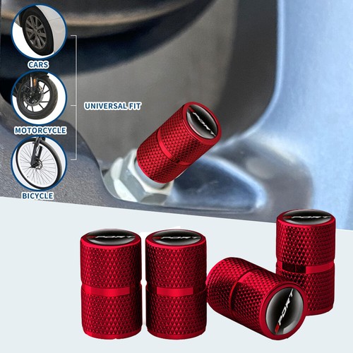 Red tyre valve - 4x, dust