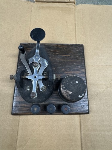 Vintage morse code key with - code,