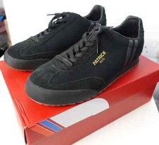 Patrick Rio Trainers UK 10 Classic Black Mono Suede Retro Trainers  New in Box