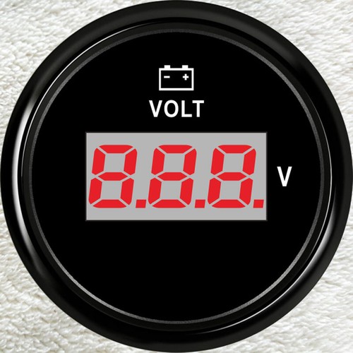 Black 52mm digital volts - black, 2"/52mm