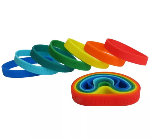 Rainbow coloured support - 7x,