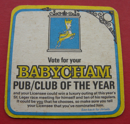 Babycham beer mat - beer,
