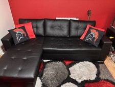 Universal Left Or Right Hand, Leather Corner Sofa Bed 