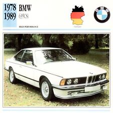 BMW 635CSi, 1978-1989. Classic Cars Collectors Club card