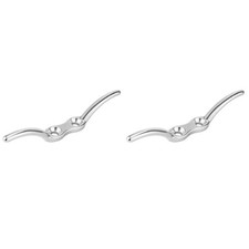  2 PCS Anchoring Mooring Cleats Rope Dock Hook Yacht Stainless Steel Boat