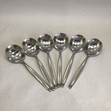 6 Vintage VINERS Dessert /Fruit Spoons Stainless Steel STYLE Pattern 14.5cm Long